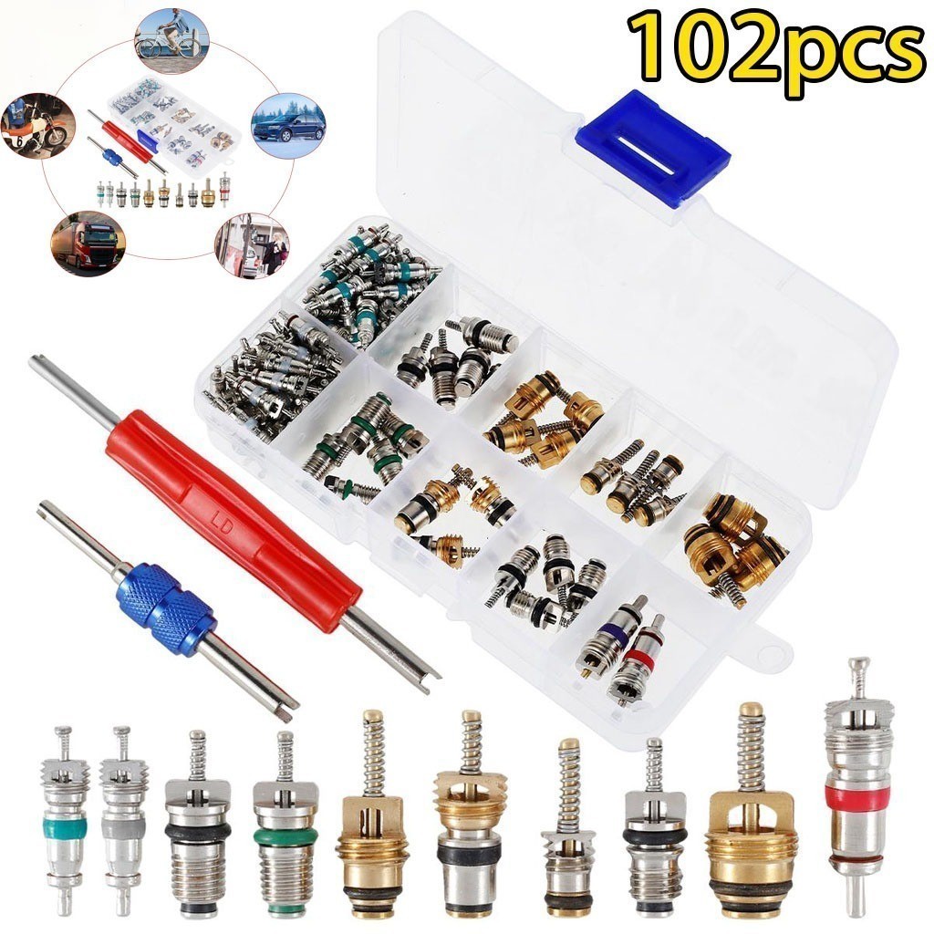 102 Pcs R134A Válvula de Núcleo Ar Condicionado Automotivo A/c Kit Ar Condicionado Automotivo
