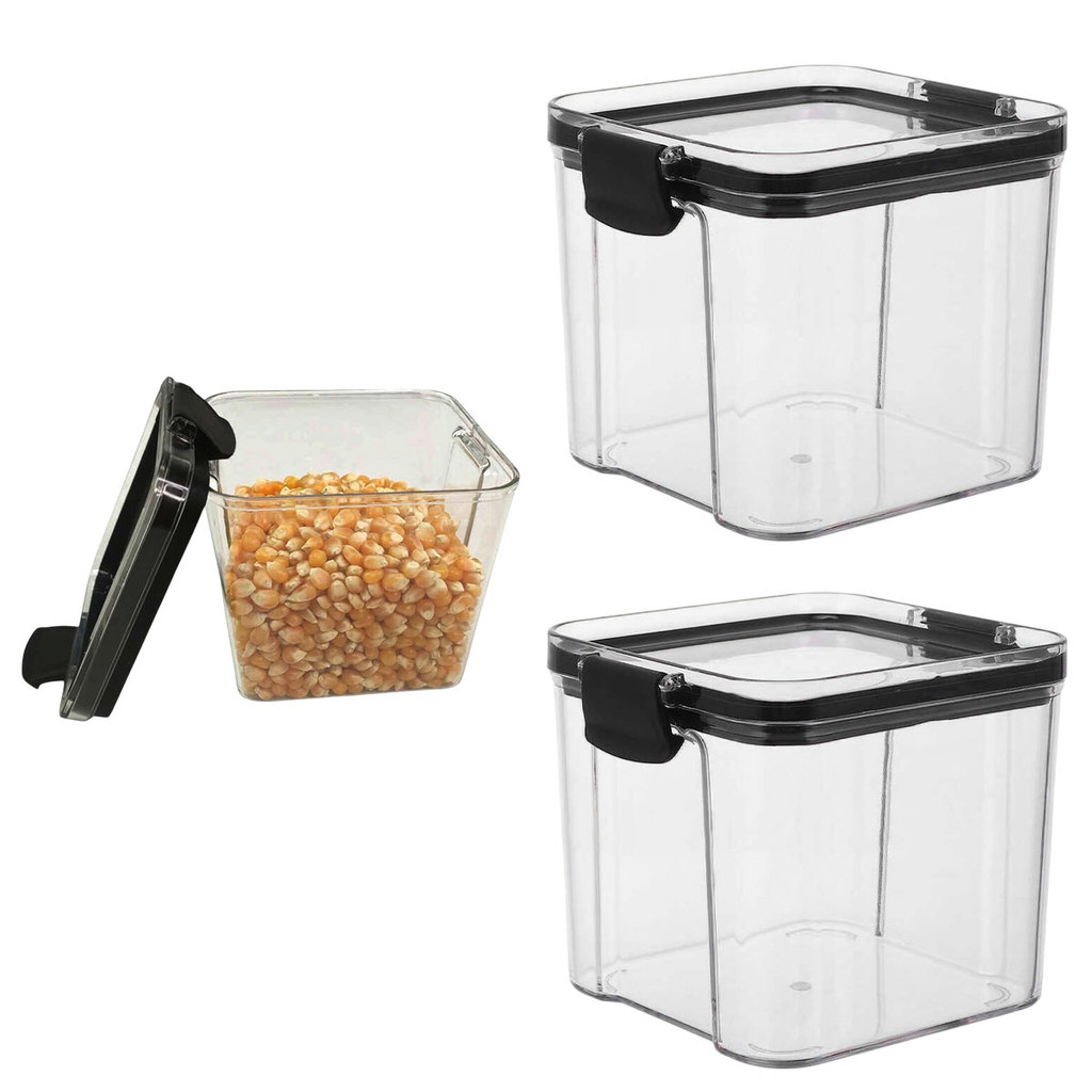 Pote Organizador Kit 2 Uni Conserva Tempero Mantimento  Armario Alimento Acrilico Transparente Cozinha Multiuso
