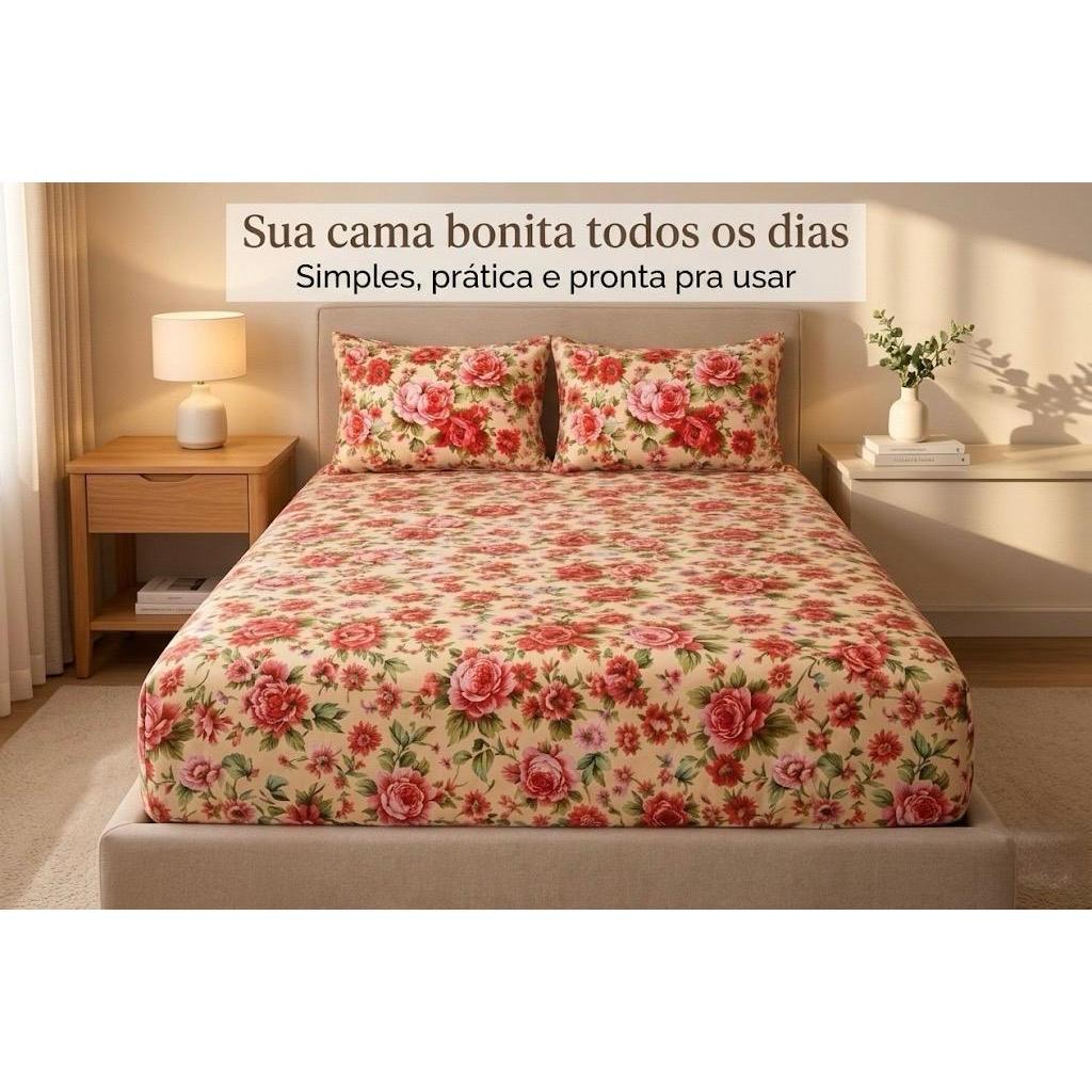Jogo De Cama Lençol Casal Padrão 03 Pçs Estampa SORTIDA Roupa de Cama Solteiro e Queen Lençol Fronha