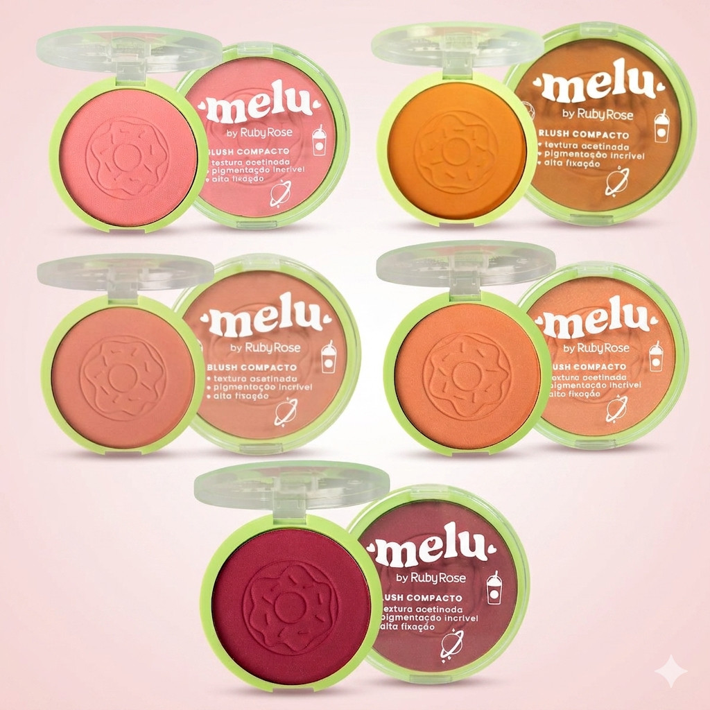 Blush Compacto Facial Melu by Ruby Rose Maquiagem RR871 10g