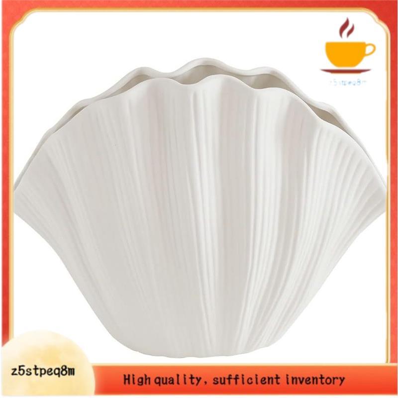 Vaso De Cerâmica Em Forma De Concha Estilo Nórdico , Decoração De Casa , Mesa , Flor Artificial , Suporte De Planta , Ut