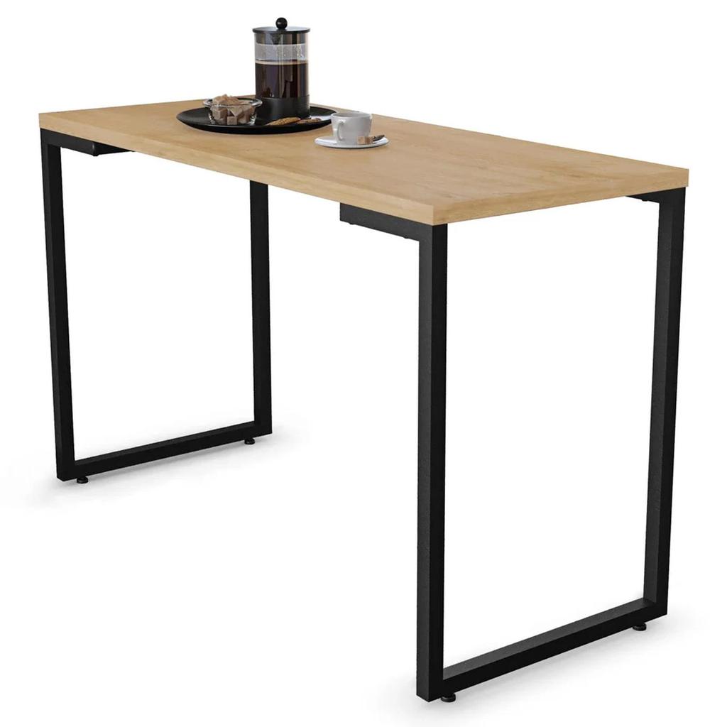 Mesa de Cozinha Multiuso Lanche Rápido Estilo Industrial 120x50cm BP Prattica F02 Nature - Mpozenato