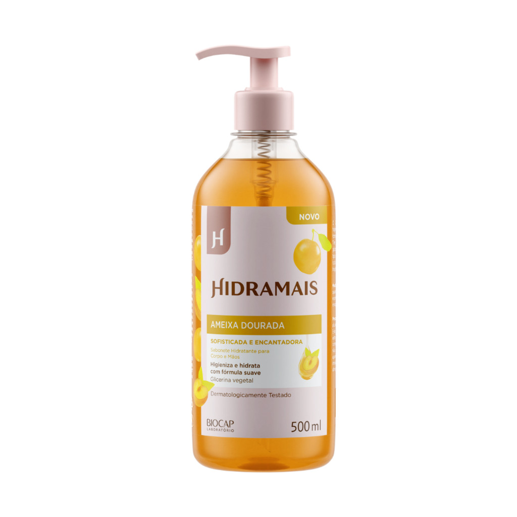 Sabonete Líquido Ameixa Dourada Hidramais 500ml Hidratante Corporal Glicerina Vegetal Pele Macia