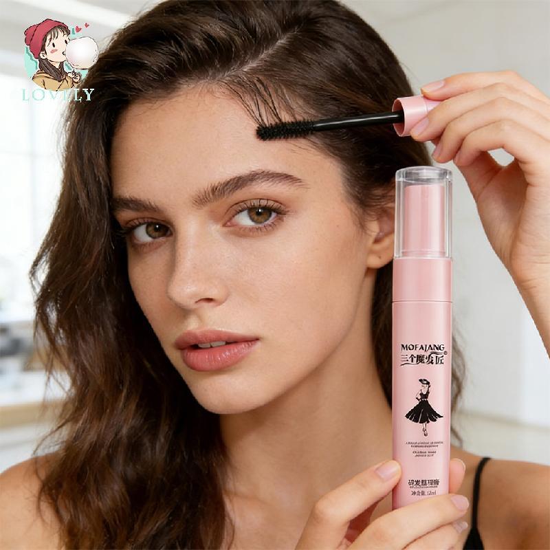 MOFAJANG 12ml Garrafa Rosa Pequeno Vestido Preto Aroma Creme Finalizador De Cabelo Anti-Frizz Quebrado