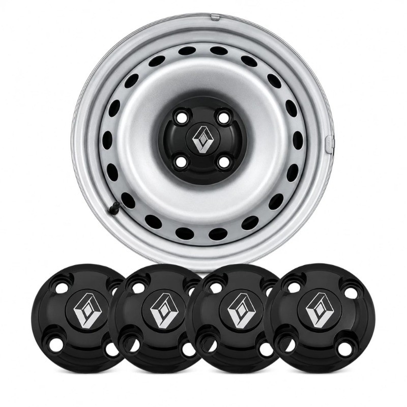 Kit Jogo Calotinha Centrais Logan Sandero Clio Roda De Ferro