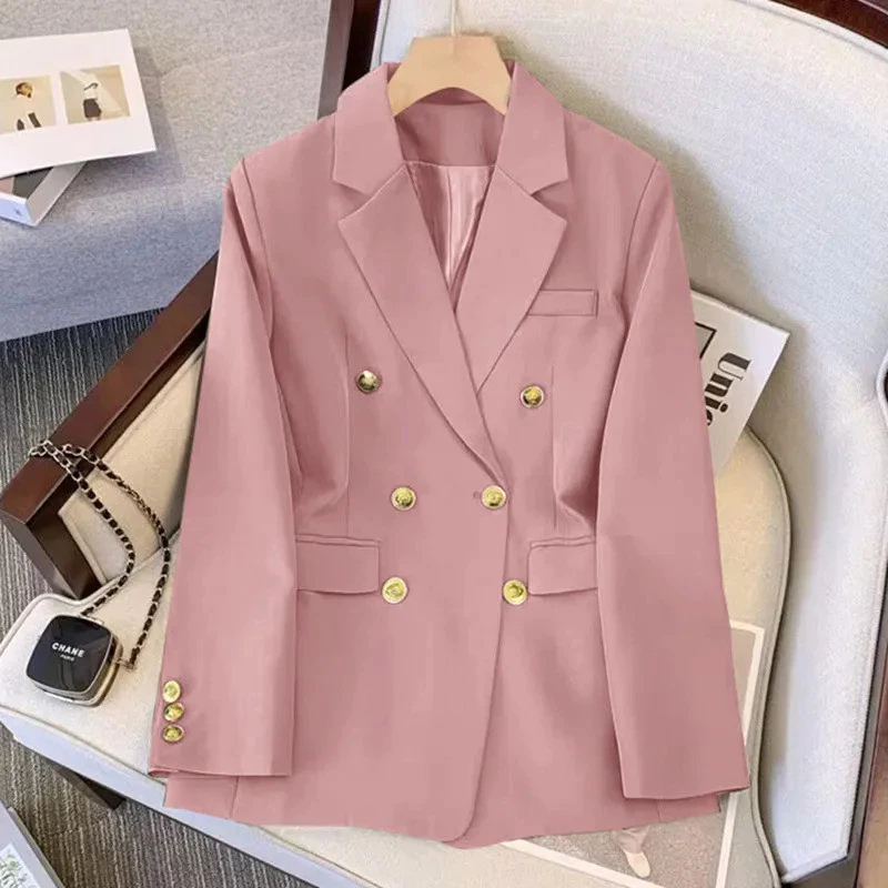 Moda Solta Fino Ajuste Blazer Feminino Casual Elegante Escritório Terno Jaqueta Casaco Oversized — imagem 1