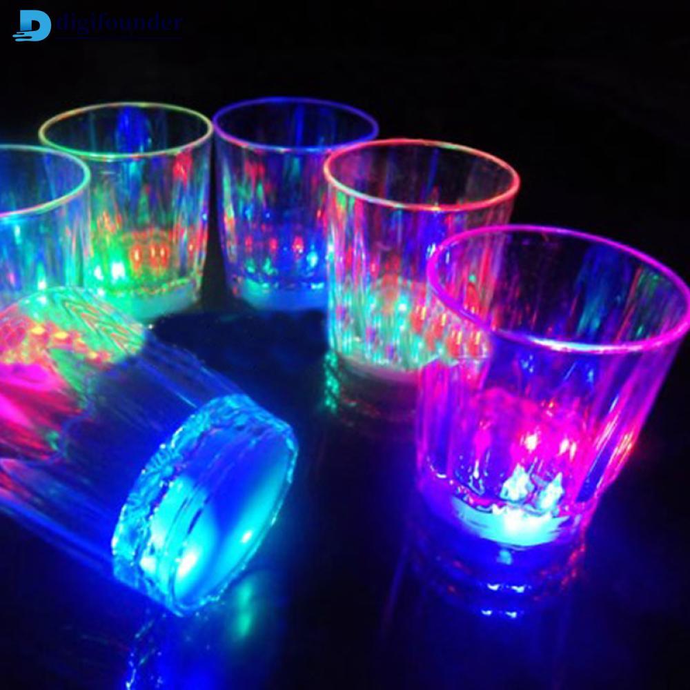 DGF 1Pc 50ml Mini LED Piscando Plástico Bebida Vinho Copo Bar Decorativo Festa Clube Caneca T6Y7