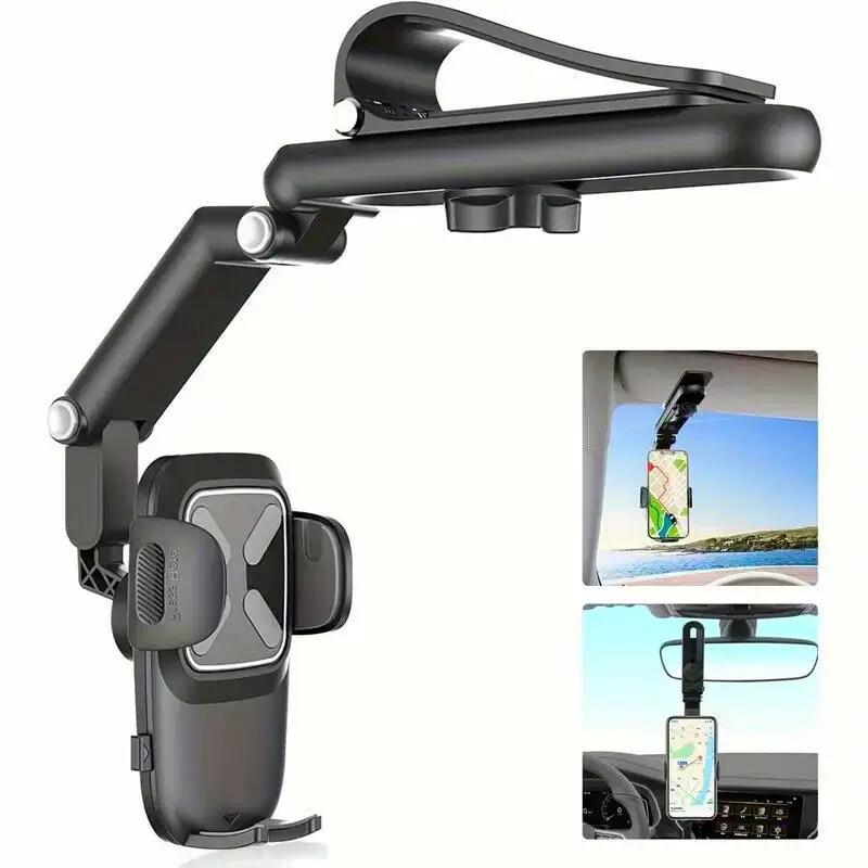 Viseira de sol do carro suporte do telefone do carro novo estilo rotativo veículo elétrico espelho retrovisor clipe nave