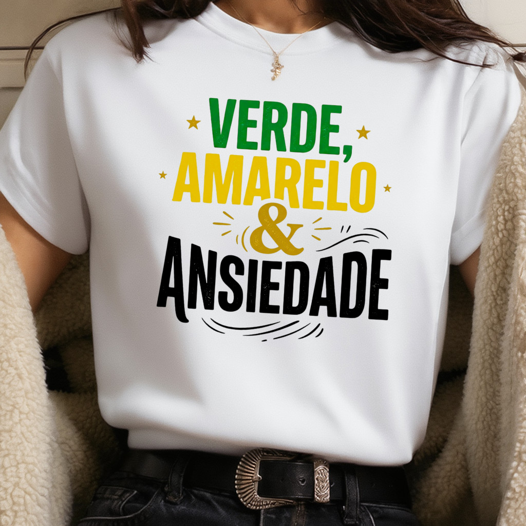 Camisa Torcedor Fiel Com Ansiedade Reis Do Futebol Mundial Estampa Casual Com Caimento