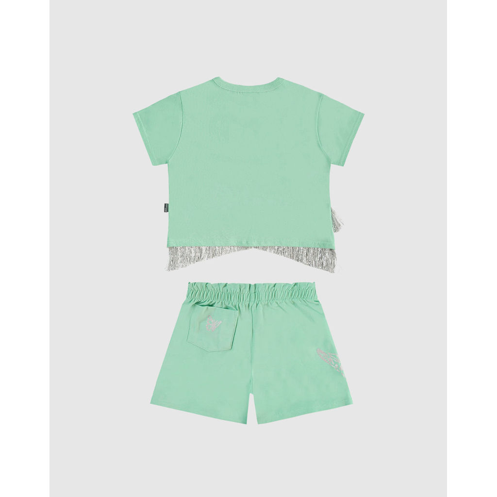 Conjunto Infantil Menina Blusa Com Franjas Brilho - Carnaval Malwee Kids — imagem 2 de 2