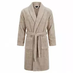 Roupão Masculino Shelter G1 Bege Microfibra Wolff para Banho Pós Banho Conforto Macio Inverno Relaxar Diário Lar em Casa