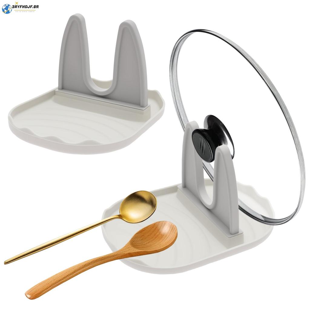 Tampa De Pote Resto Espátula Titular Plástico Colher Para Fogão E Balcão Cozinha Cinza Branco SHOPSKC2516