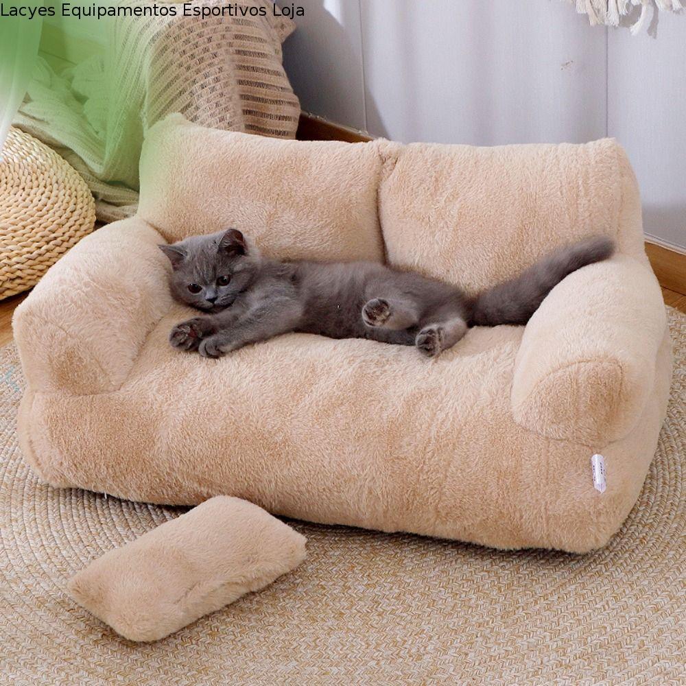 LACYES Sofá Macio Para Cama De Gato , Ninho Quente De Inverno Lavável De Pelúcia , Casa De Dormir Confortável Filhotes D