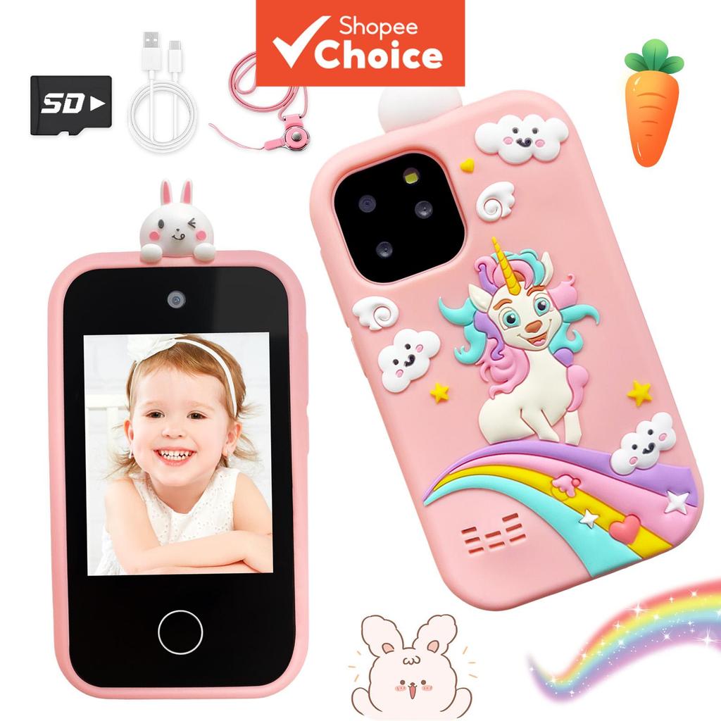 Smartphone infantil, lindos presentes de festa para crianças pequenas, celular infantil com tela sensível ao toque,