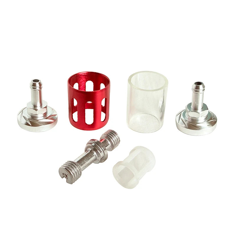 8mm CNC Liga De Alumínio Vidro Gás Combustível Gasolina Filtro Óleo Moto Para Sujeira Pit Bike 125/140/150/160cc CRF70 9