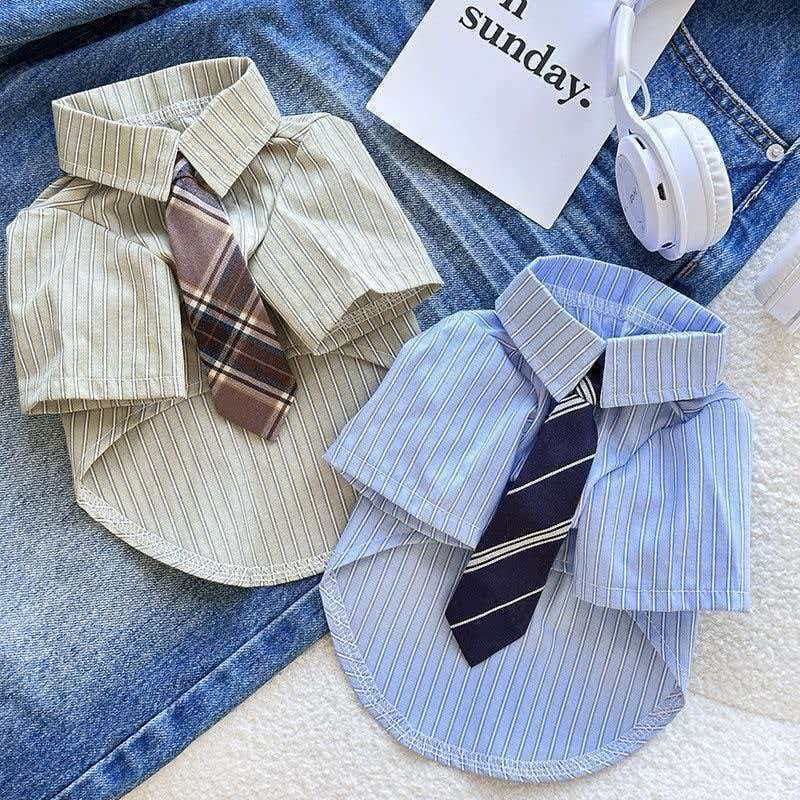 Roupas elegantes para gatos de estimação no estilo boyfriend, camisas finas de primavera/verão para Bichon Frise, Corgi,