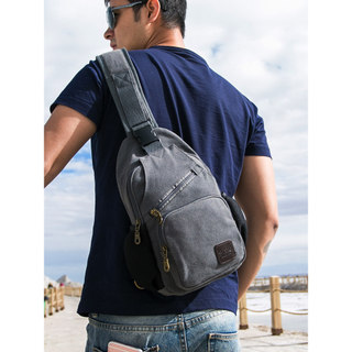 Bolsa masculina bolsa de peito masculina de lona Casual grande bolsa mensageiro novo estilo mochila esportiva ao ar livr