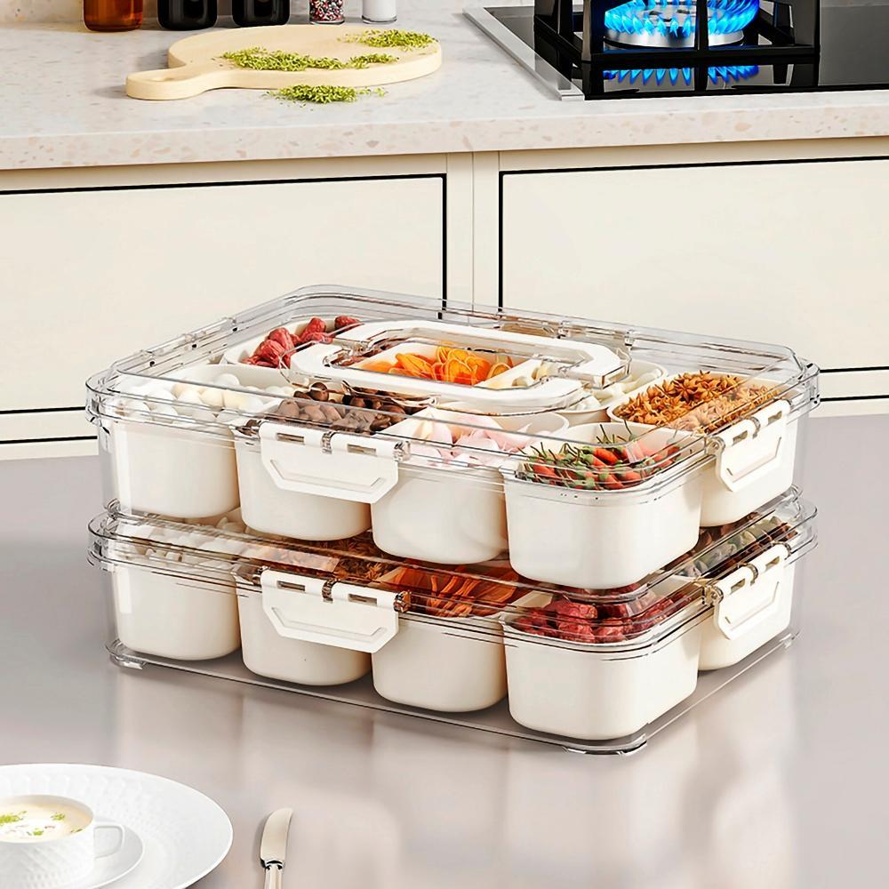 Organizador de Geladeira Com 8 Divisórias Hermético Frios Frutas Legumes Verduras Cozinha