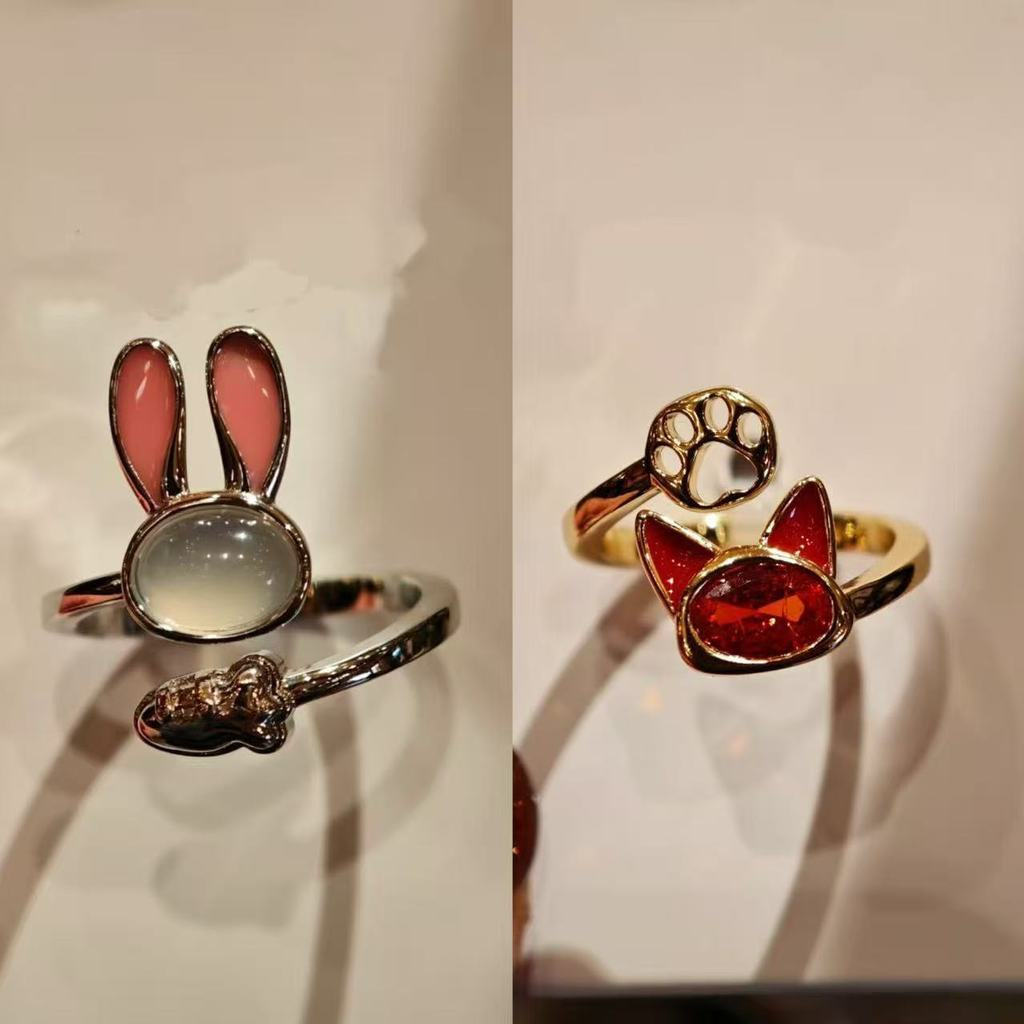 Anel aberto de coelho fofo de desenho animado, mais vendido, requintado e doce, feminino, elegante, sofisticado, sim.