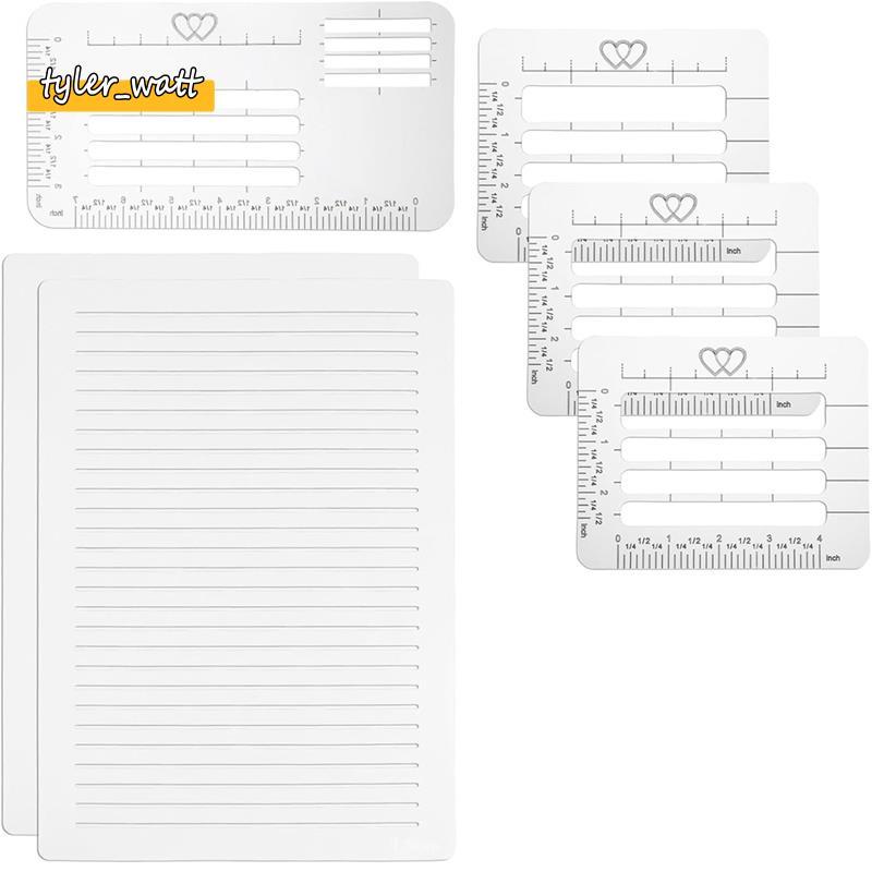 [tyler_w] 6 Unidades De Envelope De Carta , Estêncil , Guia De Endereço , Modelos De Escrita Em Escala , Régua De Caligr