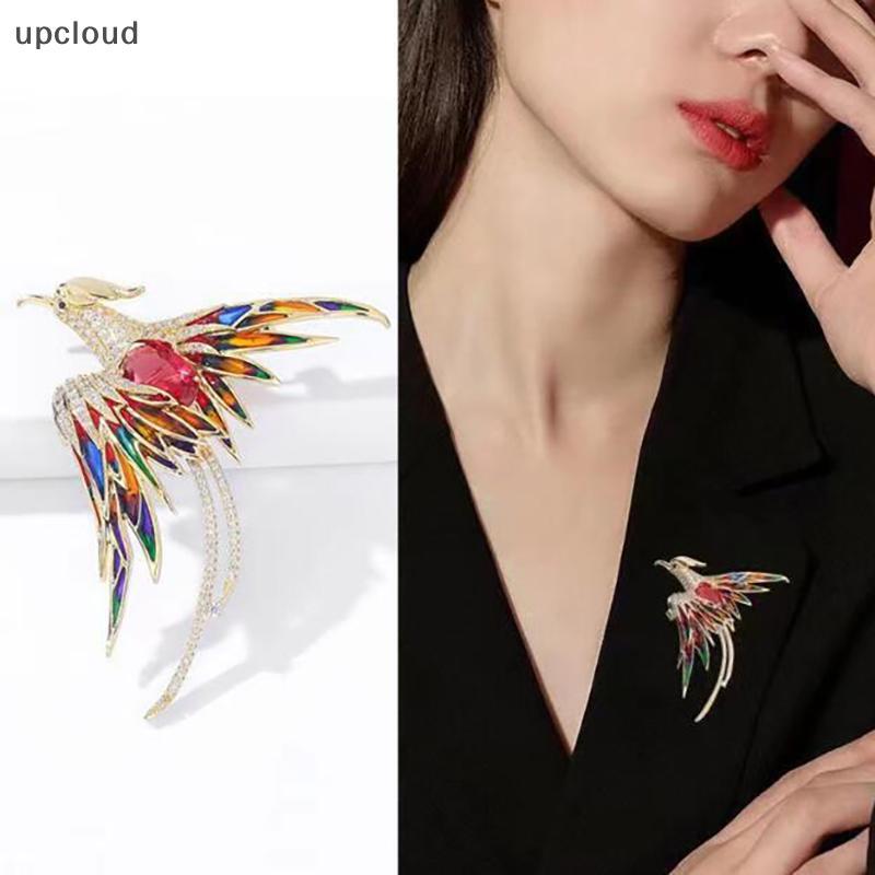 Novo Elegante Multicolorido Phoenix Broche Para Mulheres Homens Requintado Strass Beleza Voando Pássaro Moda Jóias Acess