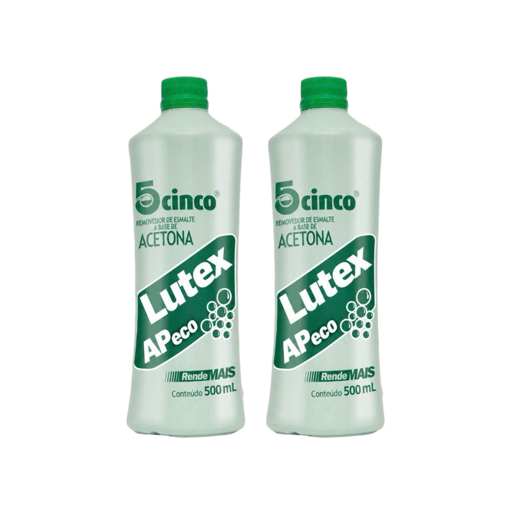 KIT Removedor de Esmalte 500ml Lutex Acetona Uso Profissional (2 unidades)