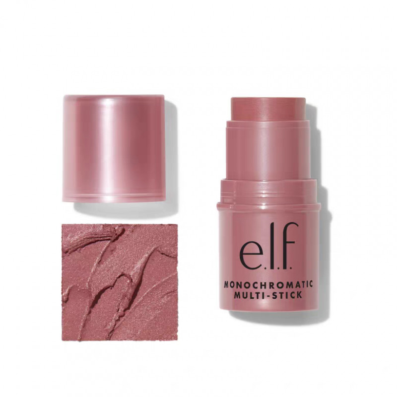 ELF Três Em Um Multiuso Pó Blush Stick Creme Alto Brilho Natural Nu Maquiagem Iluminando Lábios E Bochechas Cor Rosto