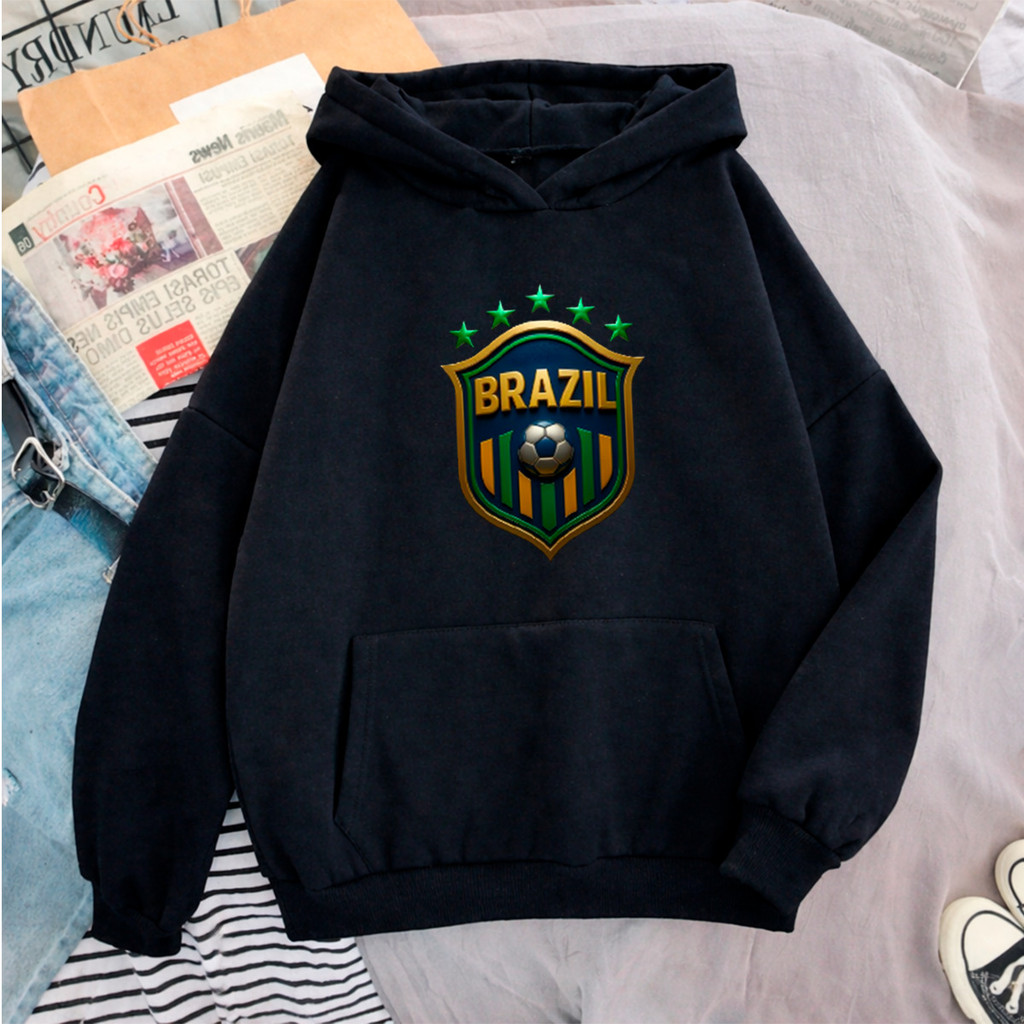 blusa moletom estampada masculina da seleção brasileira abrigo do pp ao gg