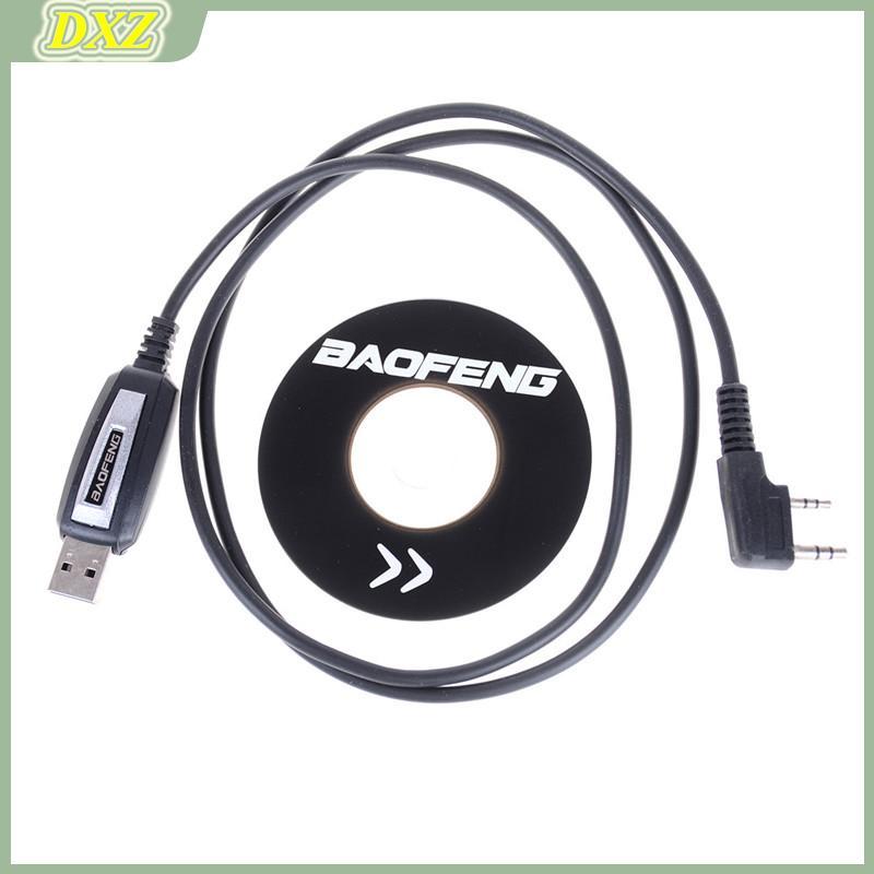 [DXZ] 1 Conjunto De Cabo De Programação USB 2 Pinos Com CD De Software Para Rádios Baofeng UV-5R BF-888S BR