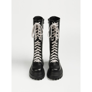 Outono longo tubo cavaleiro botas femininas 2025 novo estilo de sola grossa Martin botas de cano médio botas de motocicl