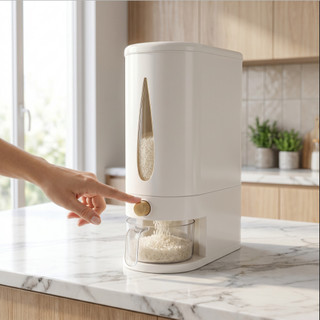 Novo recipiente para arroz com botão de pressão (5L/10L)