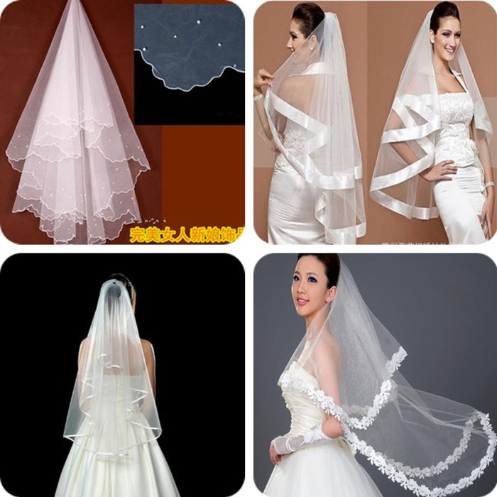 Coreano simples bonito vestido de noiva gaze véu cocar bege branco vermelho véu foto estúdio fotografia
