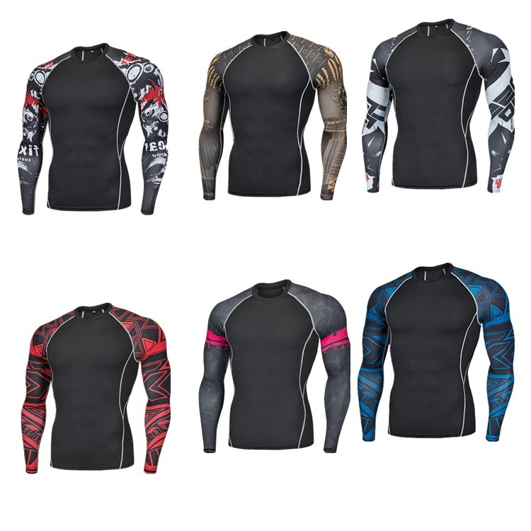 Calças justas masculinas de manga comprida de secagem rápida respirável estiramento Leggings esportivas correndo basquet