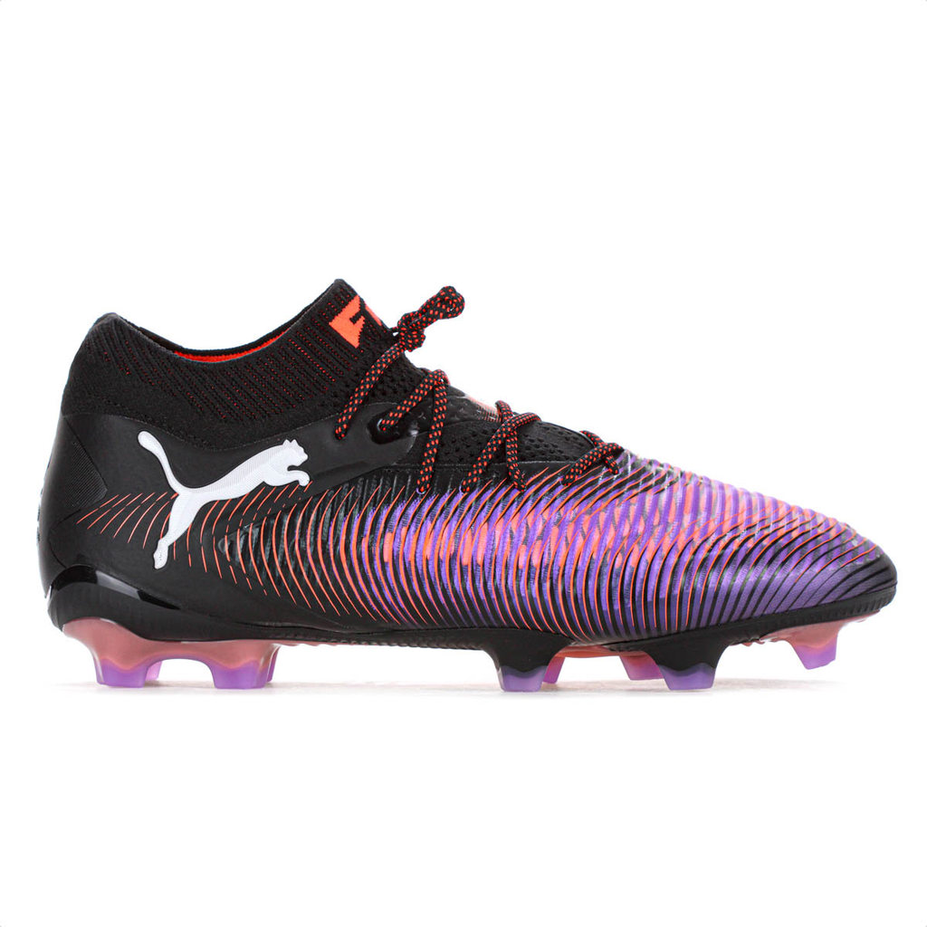 Chuteira Puma Campo Future 8 Ultimate Neymar Jr Preto Roxo e Laranja - Masculino