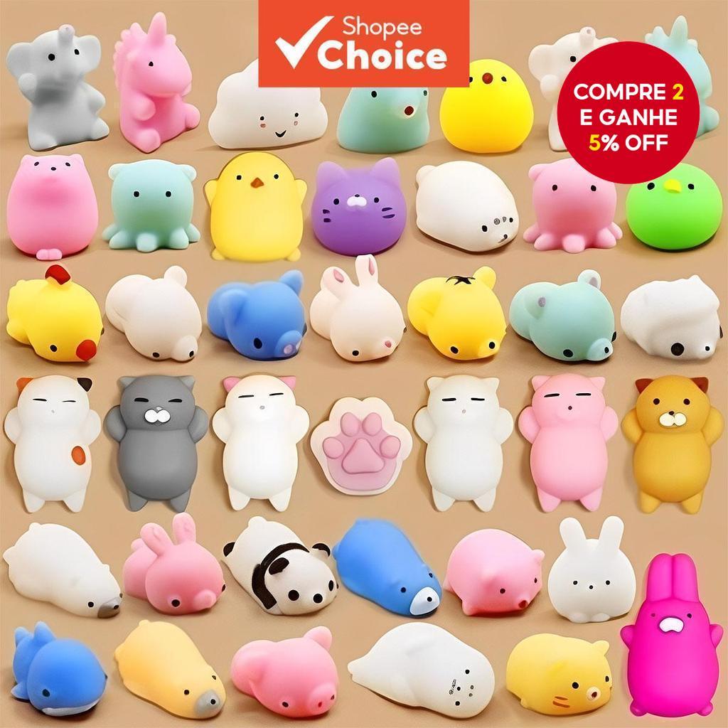 Aleatório Kawaii Mochi Squishy Fidget Toy 10PCS , Mini Gato Macio Anti-Stress Sensorial Squeeze Para Crianças