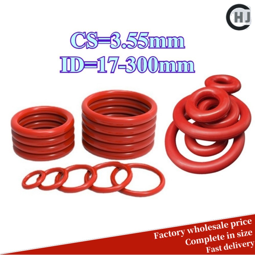 Entrega Rápida Anel De Vedação De silicone Vermelho CS3.55mm * ID17-300mm À Prova D'água Para Uso Industrial E Doméstico