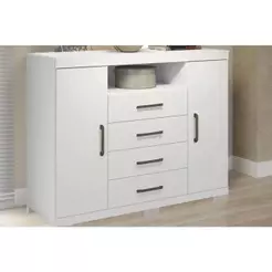 Cômoda de Quarto Master c/ 2 Portas 1 Nicho e 4 Gavetas c/ Pés Branco - Santos Andirá