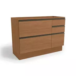 Gabinete p/ Pia Cozinha Balcão Maxxi G746 c/ 1 Porta e 4 Gavetas s/Tampo 120cm Canela - Kappesberg