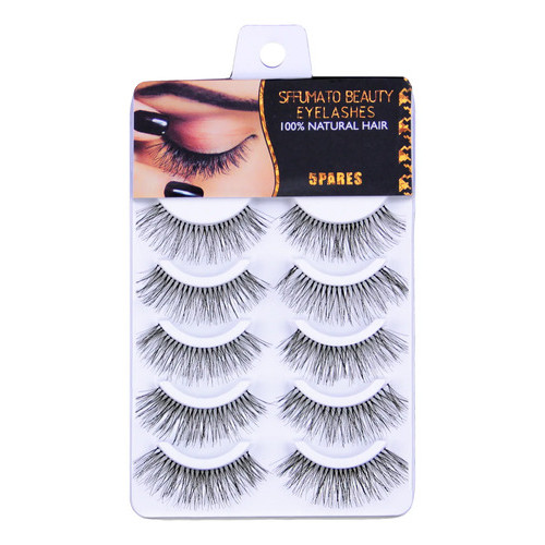 Cilios Simples Sffumato Beauty 5 Pares Ref-747m Preto C