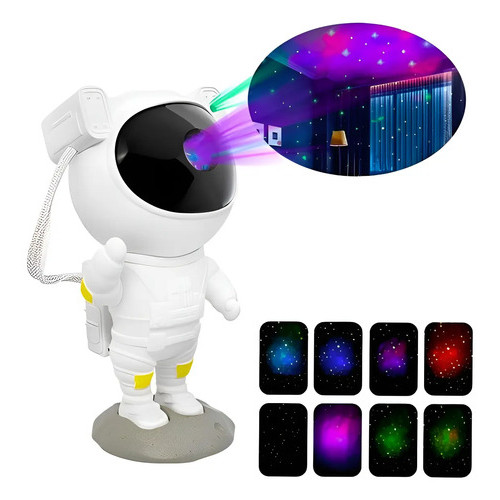 Projetor Luminária Astronauta Luz Teto Estrelas Nebulosa Rgb