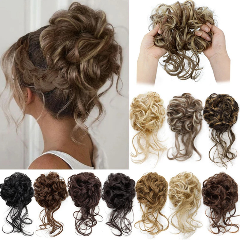 Coque Sintetico Elastico Penteado Despojado Aplique De Cabelo Xuxinha Facil Donut Scrunchie