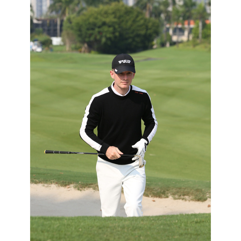 PGM outono inverno roupas de golfe masculino manga comprida camiseta mercerizada camisola quente roupas esportivas de go