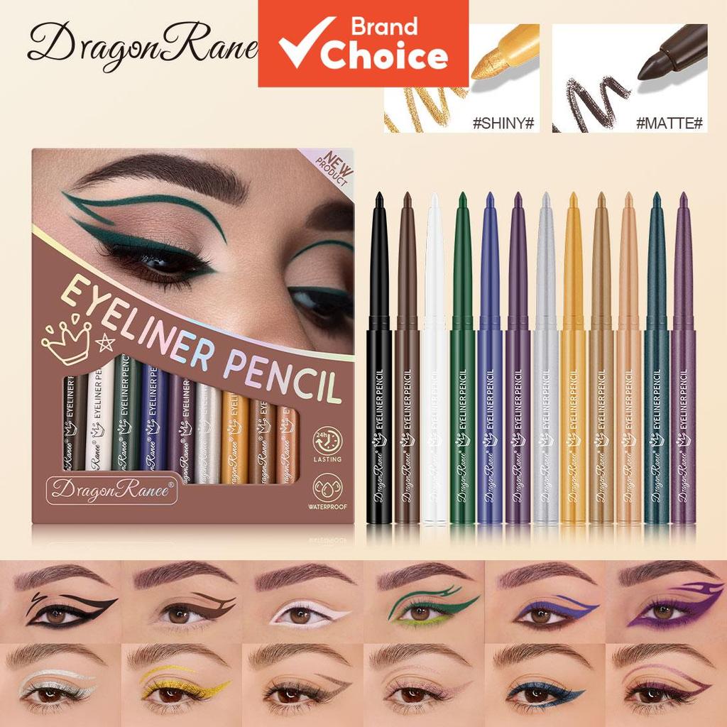 Conjunto De Delineador Colorido , 12 Unidades – Bastão De Sombra Metálico Perolado , Alto Pigmento De Longa Duração , À