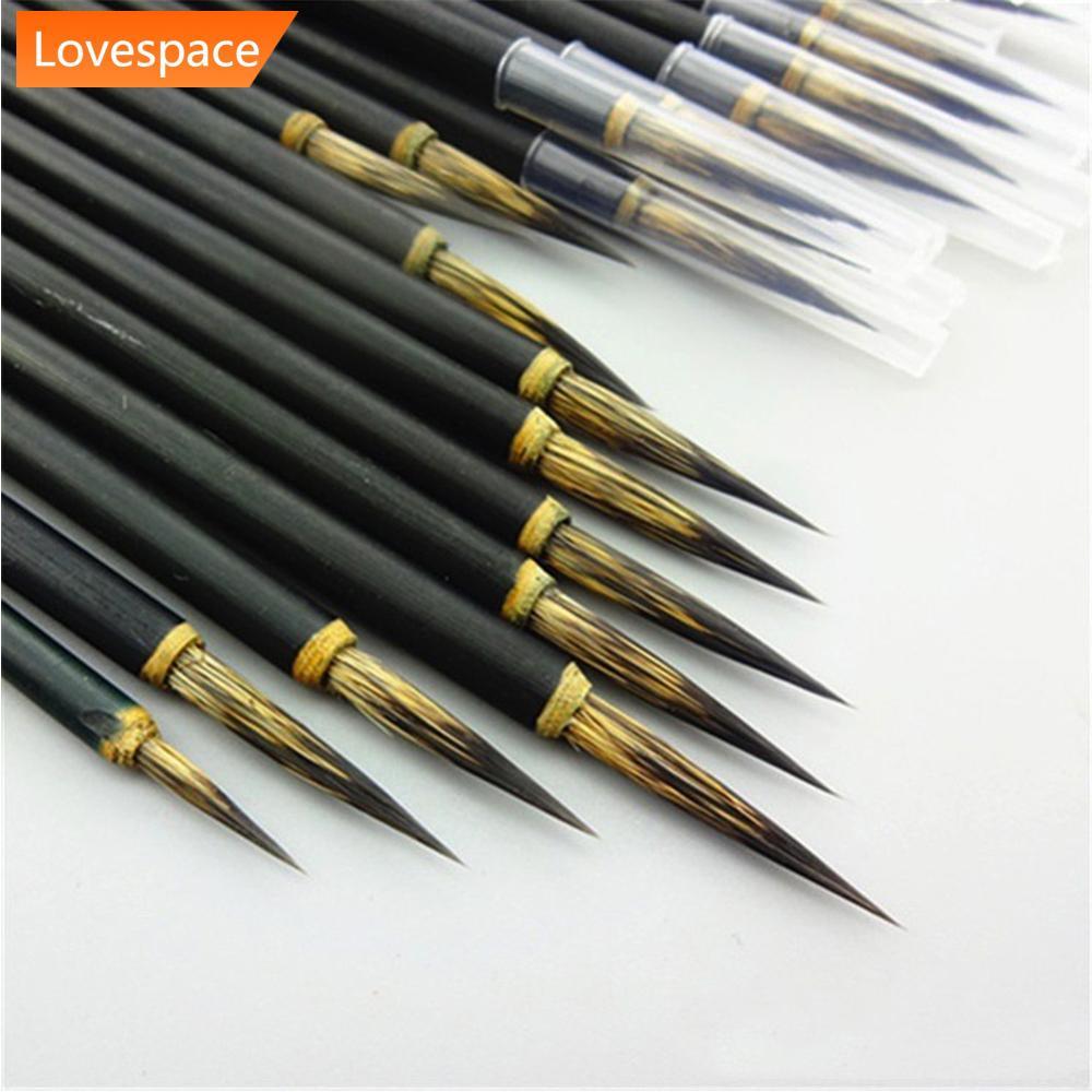 LS-STORE 3 Pçs Cabeça De Cobre Gancho Linha Pincel Aquarela Caligrafia Chinesa Artista Arte Estacionária Pintura A Óleo