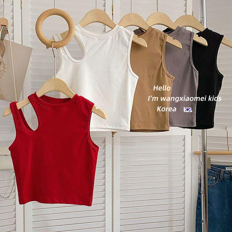 Meninas colete verão novo estilo 2026 estilo fino estilo coreano bebê menina usar verão camiseta estilingue crianças sem