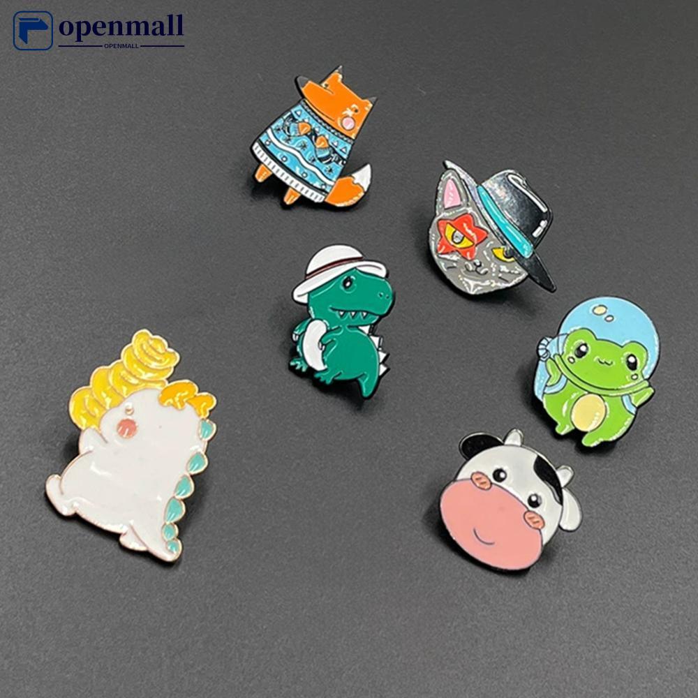 OMALL Bonito Animal Esmalte Pin Raposa Gato Dinossauro Sapo Lapela Crachá Bolsa Acessório De Roupas Garmnt DIY Supriment