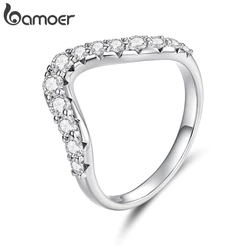 Bamoer Ring Wave Design Moda Joias Presentes Para Mulheres