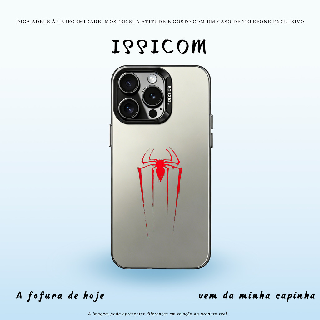 Capinha de Celular Masculino Anime Preta e Prata capinha iphone Pintura para iPhone XR até 17 Pro Max