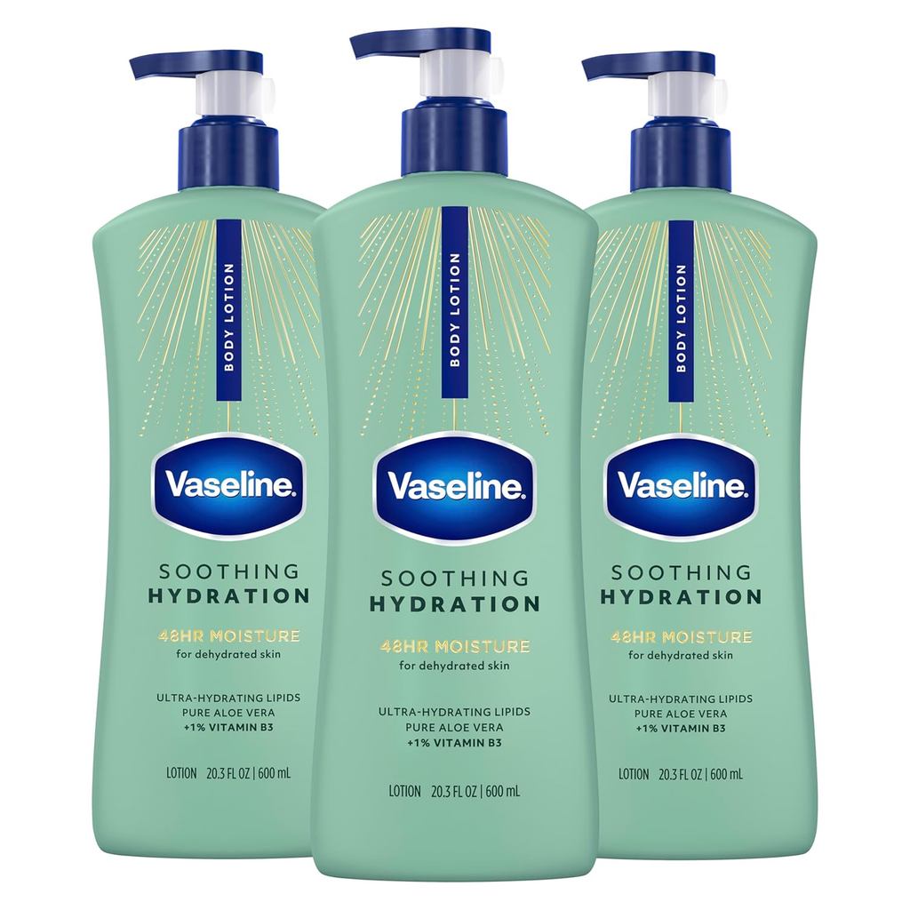Loção Corporal Vaseline Intensive Care para Pele Seca, Loção Hidratante com Lipídios Ultra-Hidratantes + 1% de Extrato d