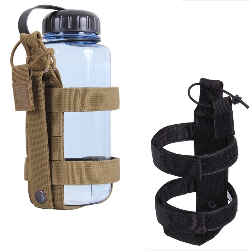 Suporte de garrafa de água ajustável ao ar livre com saco copo de água saco de cintura MOLLE suporte de garrafa mochila